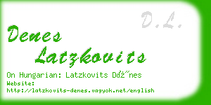 denes latzkovits business card